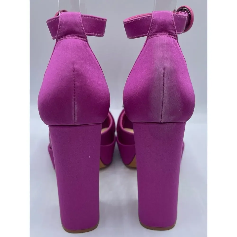 ALEXANDRE BIRMAN Madelina Curve 120 Pink Crystal Platform Heels Size 38